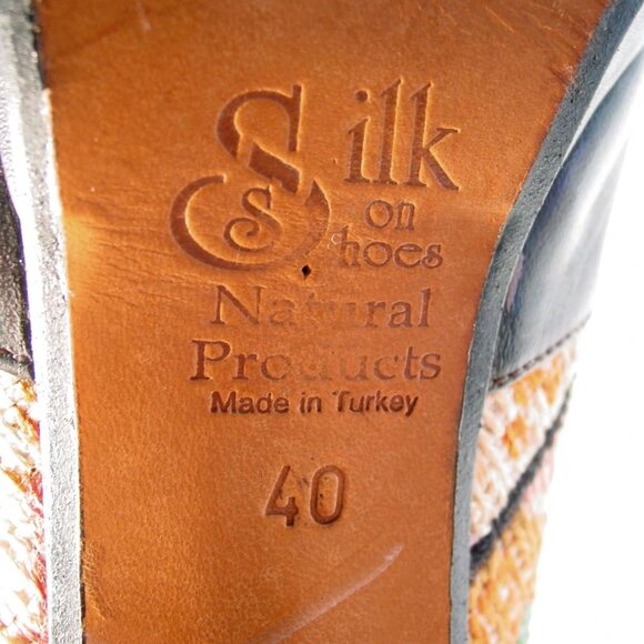 SILKSON SHOES Turkish Kilim Heeled Booties Ankle Boots 40/ 9.5-10 - Picture 7 of 7